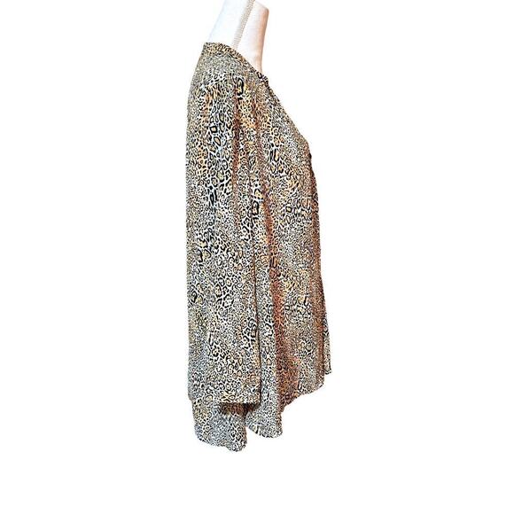 Chico's Animal Print Sheer Top Women Size 16/18 Chic Classic Preppy Feminine - Picture 4 of 12
